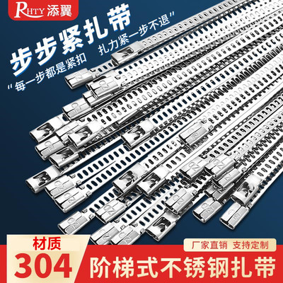 304不锈钢阶梯卡扣式扎带