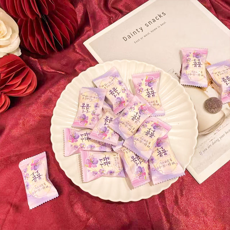 彩虹日记今天的花蕾和你一样甜双喜蔓越莓味果汁软糖结婚喜糖零食