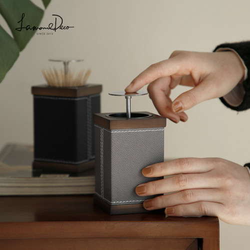 LD北欧风实木牙签罐高档牙签盒