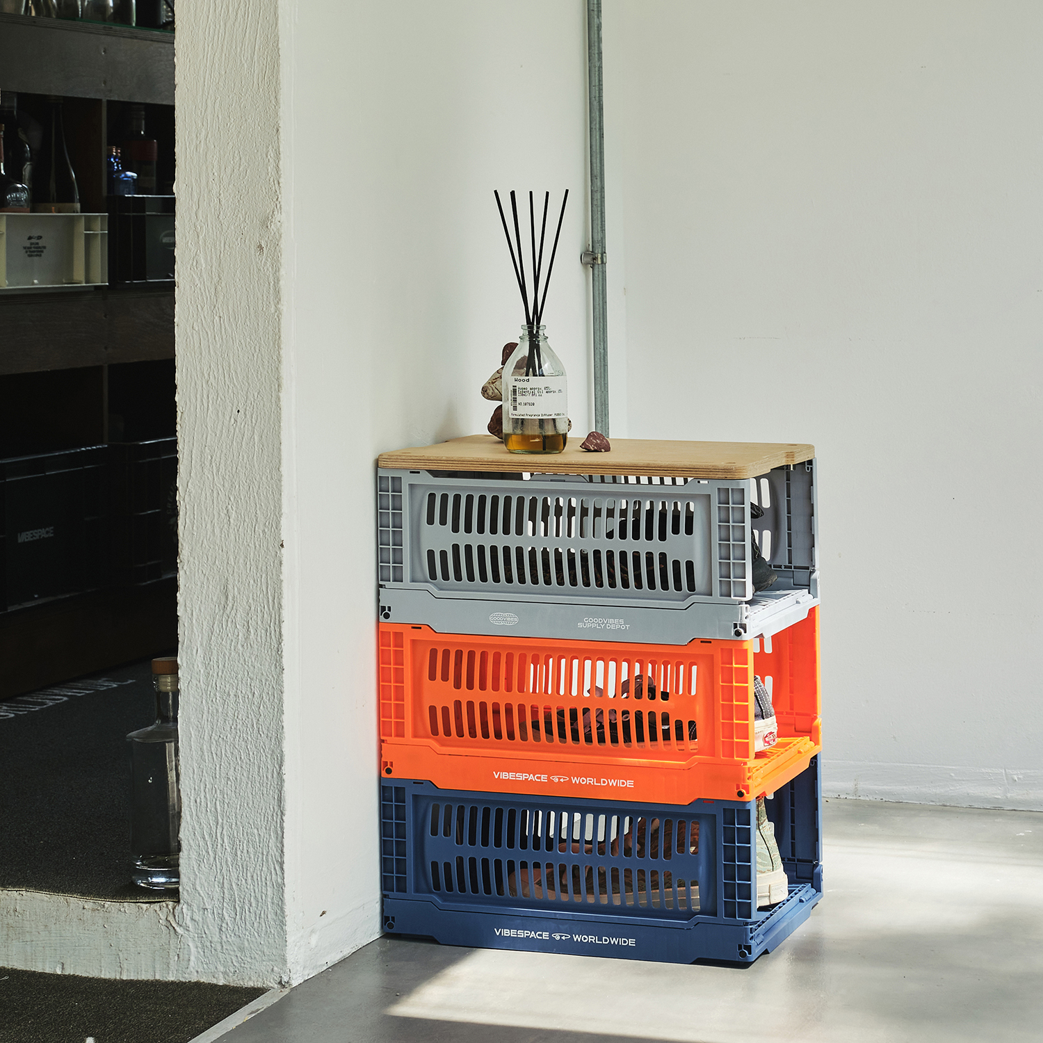 vibespace可折叠收纳筐置物架