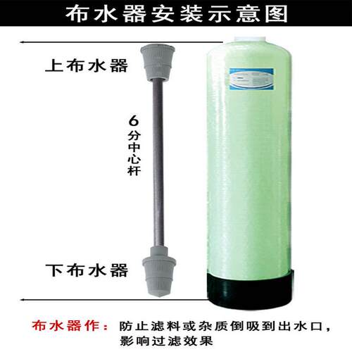 水处理水爪CBN器心杆树脂过滤顶装侧装6-布8法兰中上下中排布水器