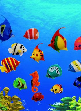 会动的仿真鱼假鱼会游动小鱼模型软胶假金鱼小号热带装饰道具玩具