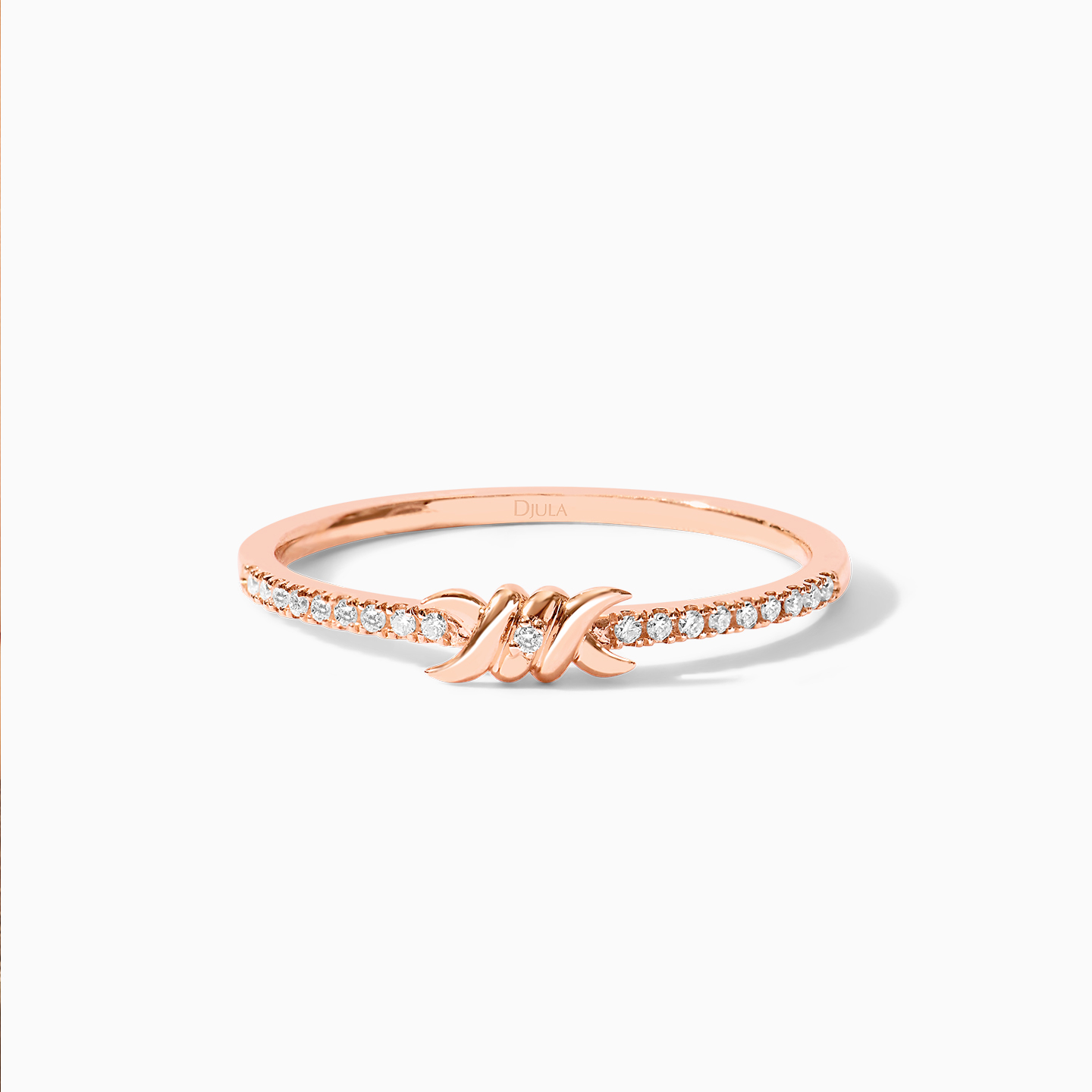 【3期免息】DJULA茱蕊 荆棘玫瑰系列18K金镶钻玫瑰金白金黄金戒指