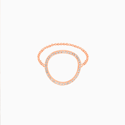 【3期免息】DJULA茱蕊 几何系列18K金镶钻玫瑰金白金戒指 HD