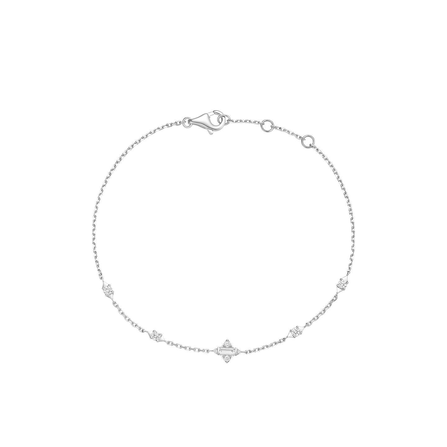 DJULA茱蕊 无境系列18K金钻石玫瑰金白金气质手链气质珠宝