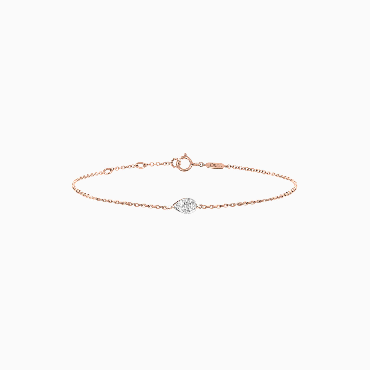 【3期免息】DJULA茱蕊 魔法系列18K金镶钻水滴吊坠玫瑰金白金手链