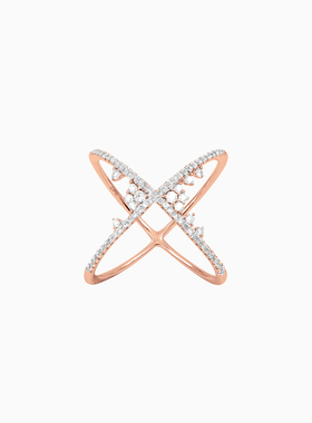 【6期免息】DJULA茱蕊 童话系列18K金戒指镶钻玫瑰金白金结婚戒