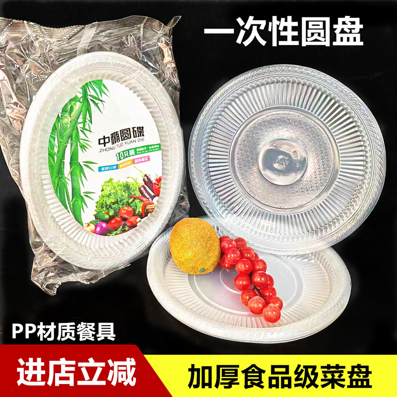 壹餐盘子露营餐盘塑料盘子透明碗碟餐具商用耐高温食品家用菜碟盘
