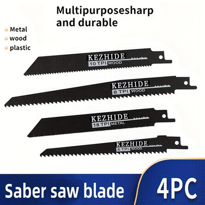 4pcs新型往复锯锯片木材 电动机锯片 切割铁190mm马刀锯条