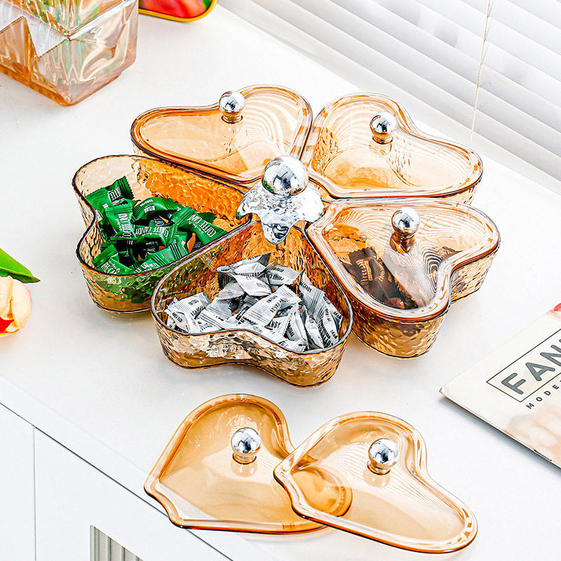 旋转果盘家用客厅茶几干果盘糖果盒新年水果摆放盘瓜子零食收纳盒