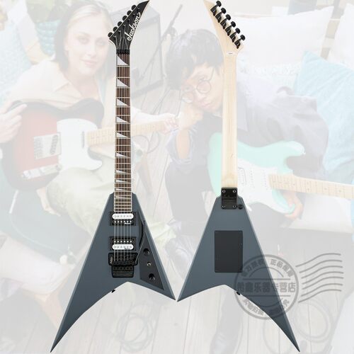 Jackson杰克逊JS系列Rhoads JS32哑光灰色磨砂黑色叉子燕尾电吉他
