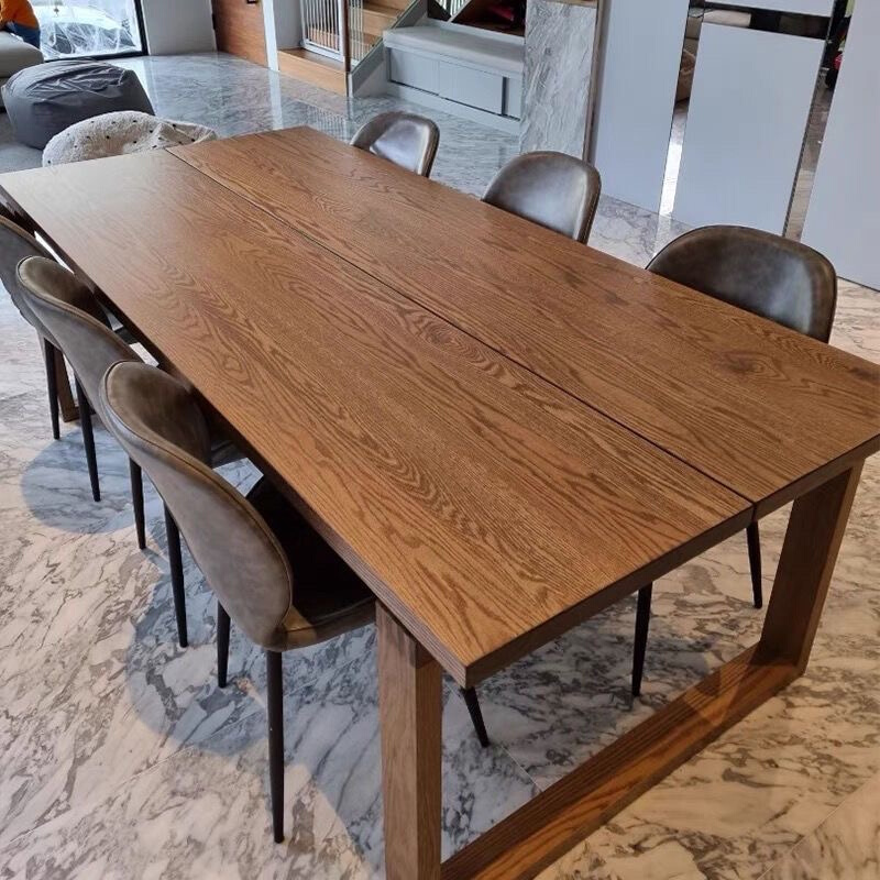 新工中式全实木家用饭桌子比恩餐桌一体侘寂莫风原大板茶木桌700