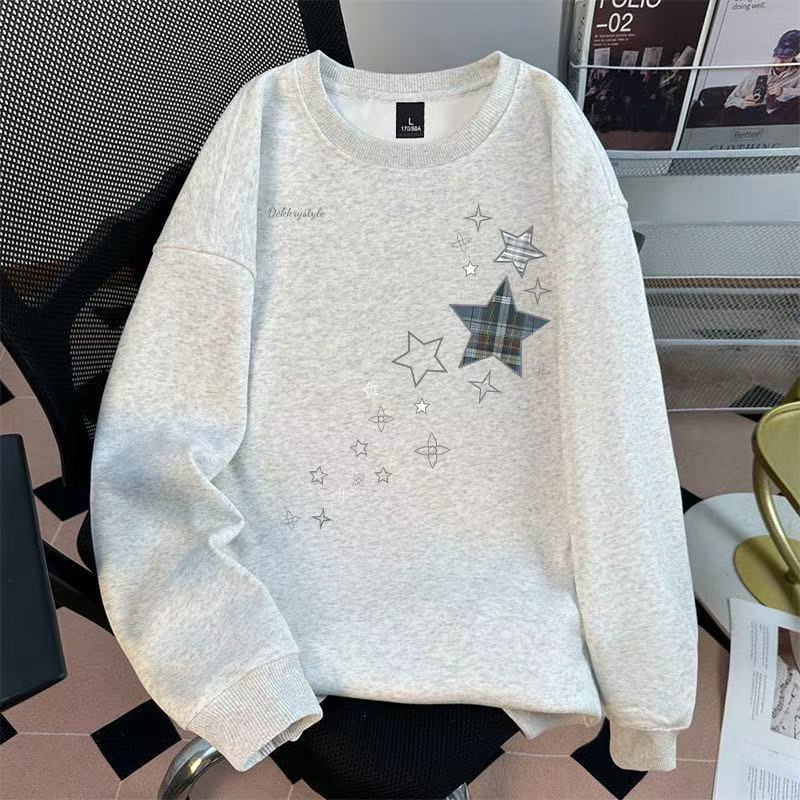 女童韩系设计感纯棉圆领卫衣2025秋冬新款中大儿童女孩休闲上衣服