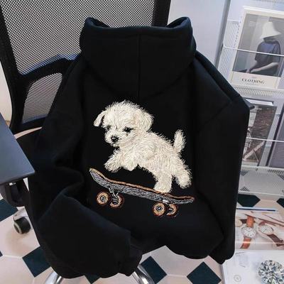 男女童卫衣2025秋冬新款中大童今年流行爆款卡通小狗印花连帽外套