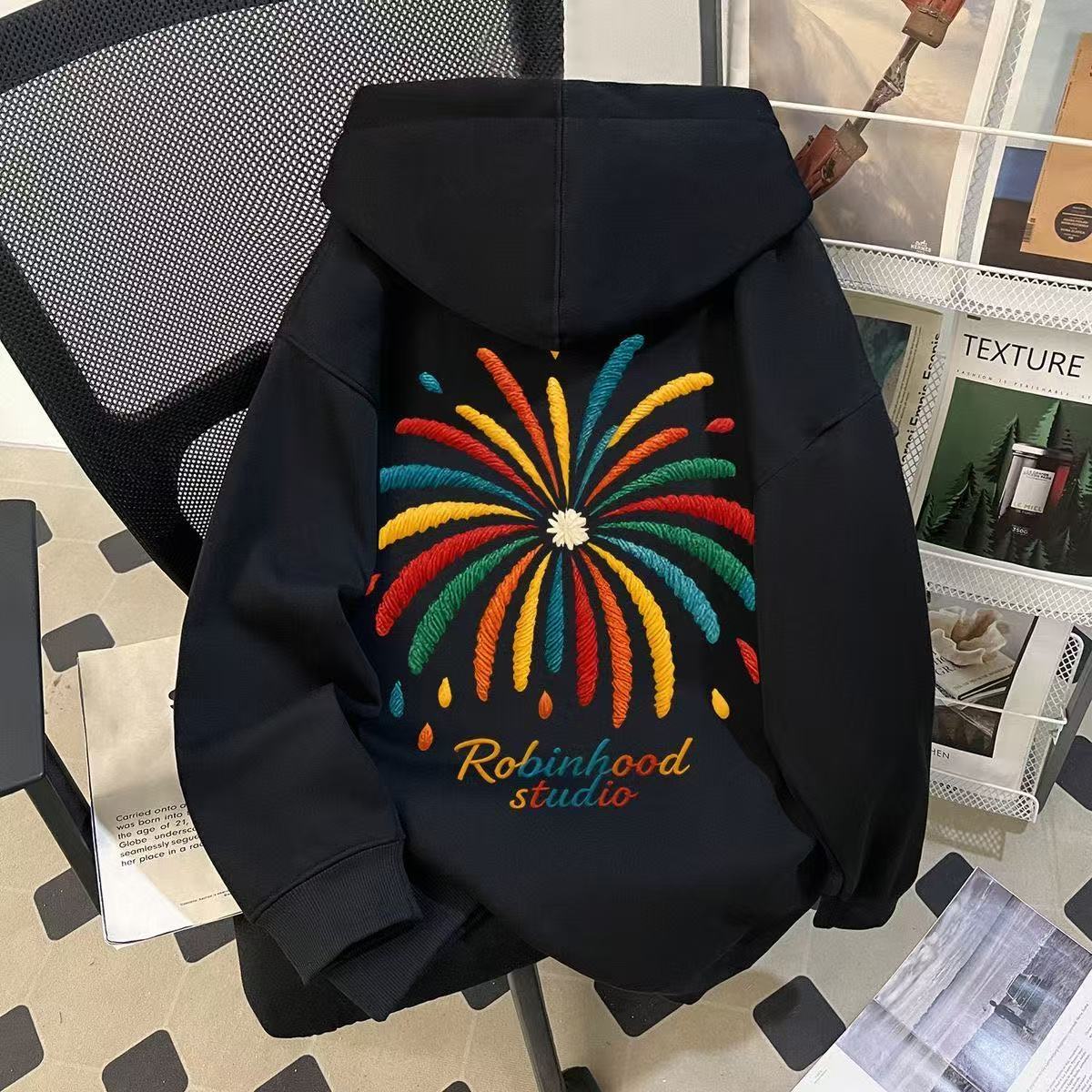 女童洋气超好看漂亮设计感连帽卫衣外套秋冬中大儿童女孩学生上衣