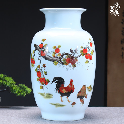 悦灵美中式客厅景德镇陶瓷大花瓶