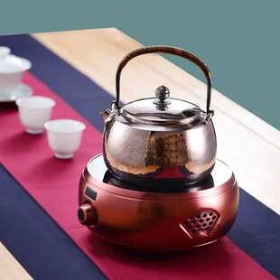 信轩堂电陶炉海棠玻璃茶壶煮茶器小型电磁炉静音光波炉晋芳MF007