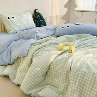 大豆纤维水洗棉夏凉被可机洗夏季 棉被子单人春秋被空调被 儿童薄款