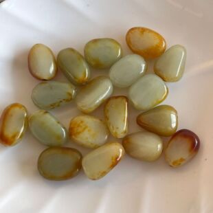 新疆和田玉籽料手串籽原石玉石散珠黄沁皮随形珠子天然正品 手链籽