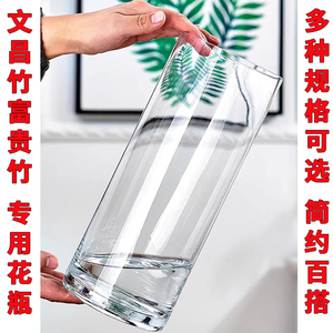 特大号花瓶简约玻璃透明富贵竹干花插花水养落地摆件客厅餐桌水竹