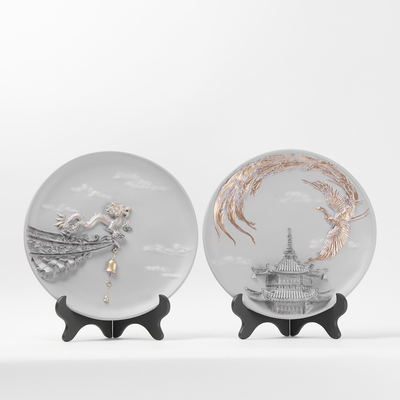 新中式现代树脂描金样板房