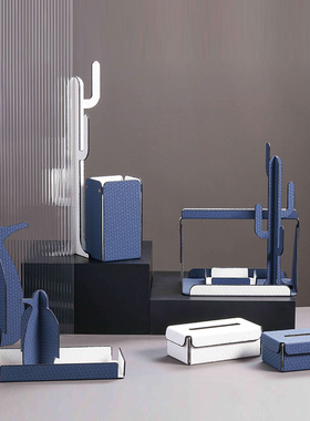 软装售楼处摆件皮质简约现代