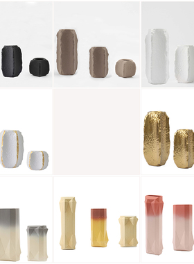 现代简约轻奢创意陶瓷花瓶摆件样板房间售楼处客厅玄关装饰品摆设