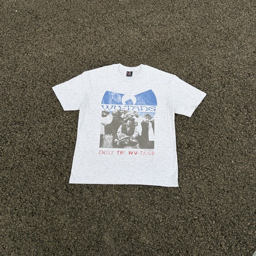 现货VTG灰武当WUTANG乐队T恤短袖水洗做旧情侣款vintage