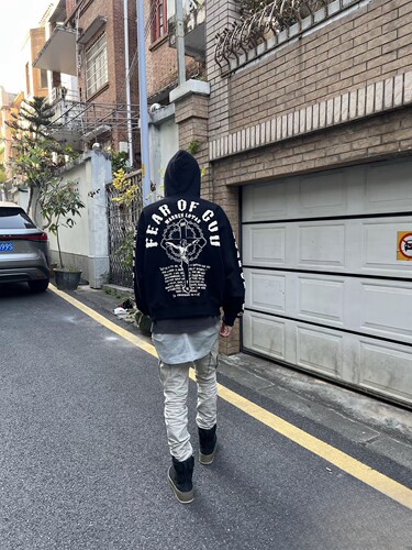 showziiii天花板 十字架帽衫男女同款情侣帽衫