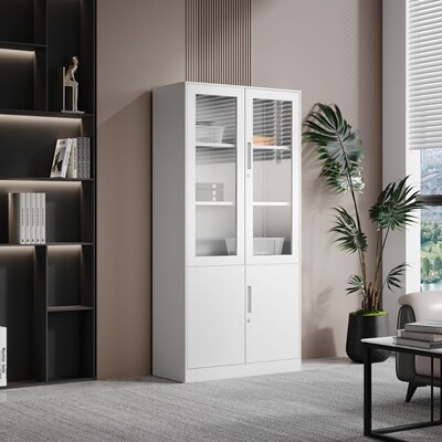 Steel office cabinetMetal storage cabinet file cabinet white