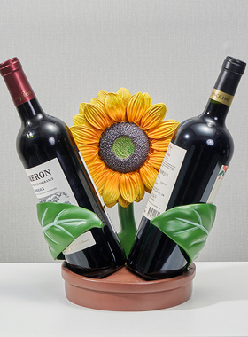 向日葵红酒架摆件电视柜玄关摆设酒柜酒托轻奢客厅创意家居装饰品