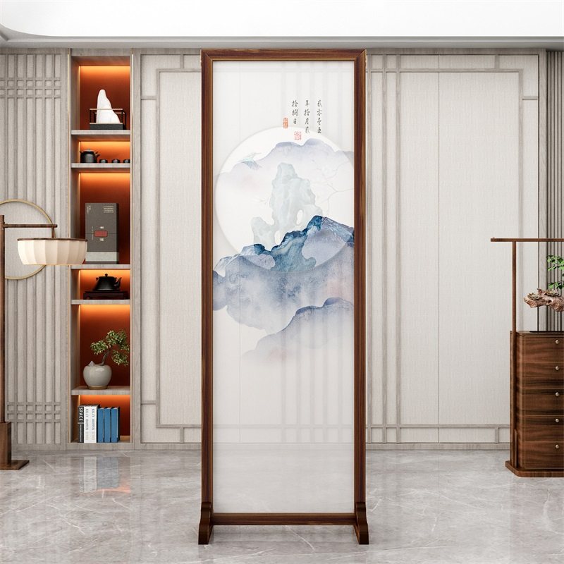 新中式入户屏风隔断客厅玄关现代简约山水办公室双面简易实木座屏,住宅家具,座屏,淘宝优惠券,粉丝福利购,淘宝优惠卷