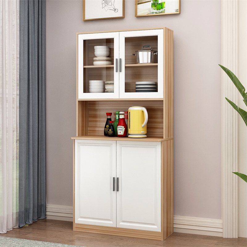 茶水柜客厅餐边柜子家用置物实木色备餐靠墙储物柜厨房橱柜收纳柜