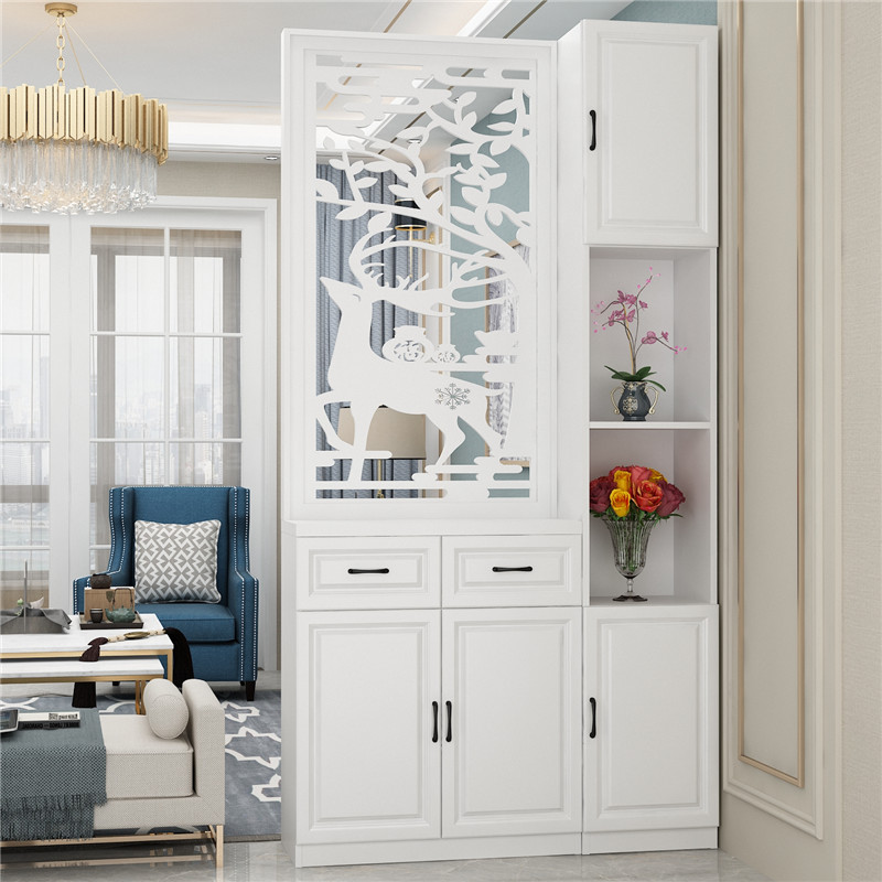 新中式玄关柜实木格栅屏风隔断