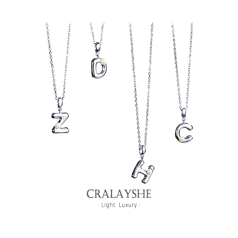 印记字母项链女925轻奢小众送礼
