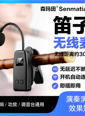 笛子无线 线麦克风萨克斯二胡专用乐器拾音器葫芦丝扩音收音夹子