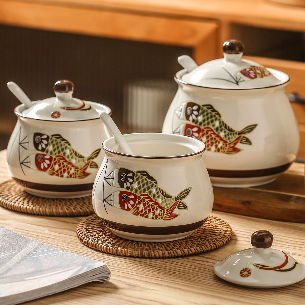 装猪油罐耐高温陶瓷油泼辣子