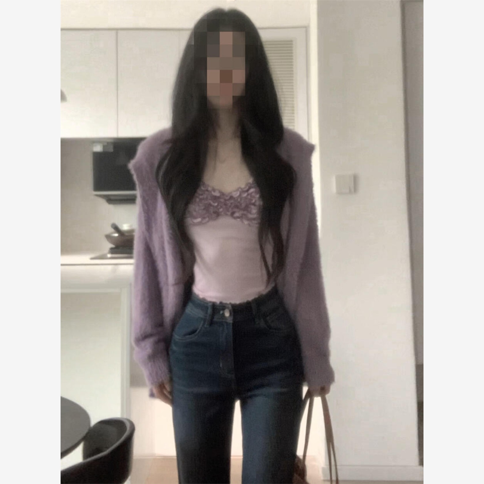 紫色软糯慵懒高级感毛衣外套女款秋冬2025新款针织开衫巨好看上衣