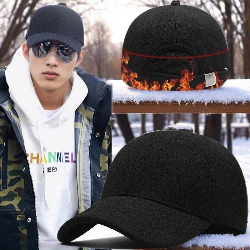 秋冬季后封口休闲大众头围帽男士潮保暖毛呢棒球帽冬天光头鸭舌帽