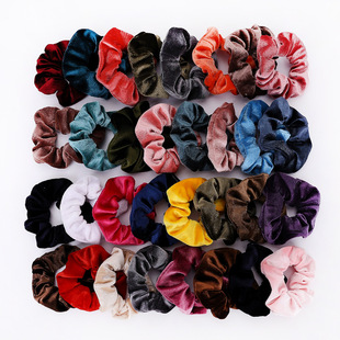 厂家直销欧美亚马逊天鹅绒金丝绒发圈大肠圈百搭发圈头花