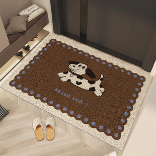 入户地垫门内卡通狗狗门垫防滑耐脏可裁剪大门口进门脚垫家用地毯