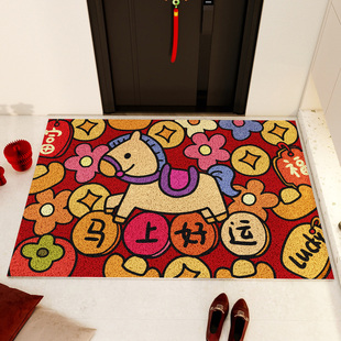 2026马年新款门垫入户门地垫大门口新年进门pvc脚垫防滑耐脏地毯