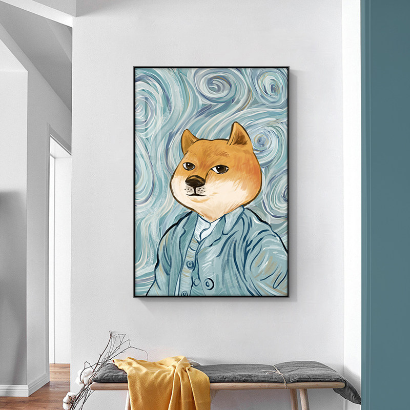 创意桌面摆画小众艺术装饰画抽象卧室床头挂画搞笑名画梵高自画像