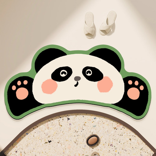 浴室吸水地垫卡通厕所门口防滑门垫卫生间速干脚垫硅藻泥弧形地毯