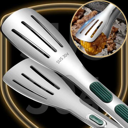 New Stainless Steel Food Tongs BBQ Meat Salad Bread Clip Bar