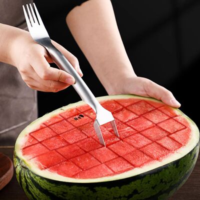 Multi-purpose Portable 2In1 Watermelon Slicer Fork Watermelo