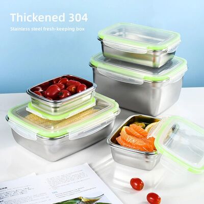 304 Stainless Steel Fresh-keeping Box Sealed Leak Proof Lunc