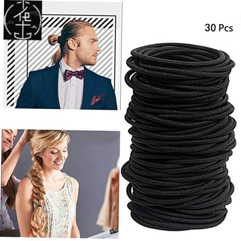 .Hot Black Elastic Hair Bands 30 pcs Hair Ties for Thick and