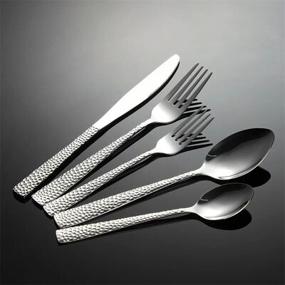 Hammered Pattern 430 Stainless Steel Cutlery Set Spoon Knife