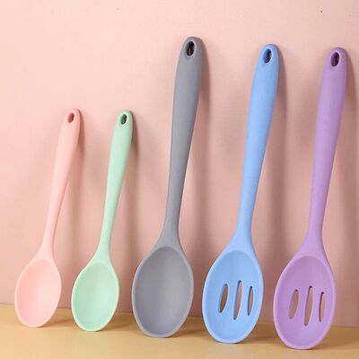 Long Handle Silicone Ladle Soup Spoon Colander Ramen Noodles